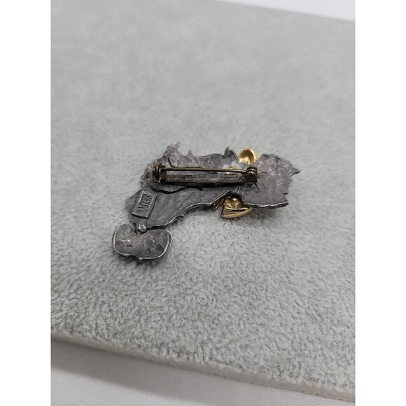 Ultra Craft Matte Silverstone Cat with Bow Pin Brooch Vintage Kitty Jewelry 2" - Picture 14 of 14